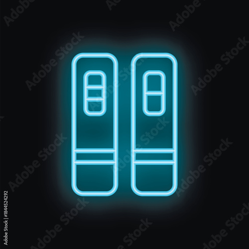 Two blue pregnancy tests are glowing on a black background