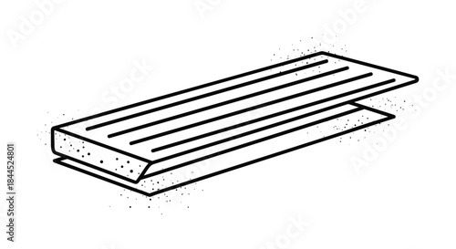 Simple line drawing of a rectangular object