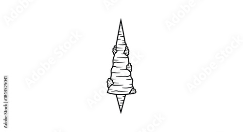 Simple line drawing of a spiral shaped object