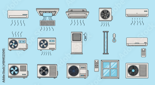 Collection of Air Conditioning Units in Various Styles.