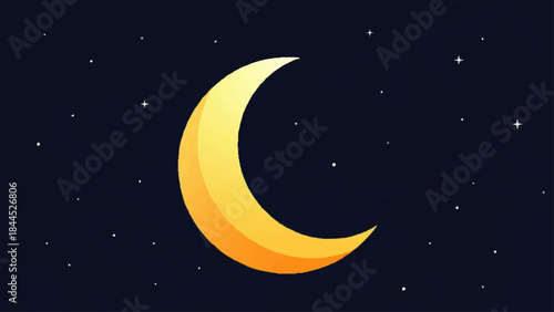 Crescent Moon in the Night.