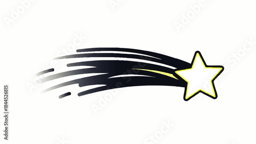 Shooting star with motion trail.