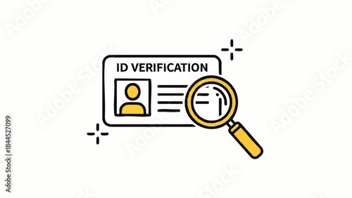 ID Verification Process with Magnifying Glass.