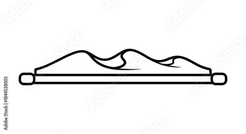 Simple line drawing of a bed with blanket