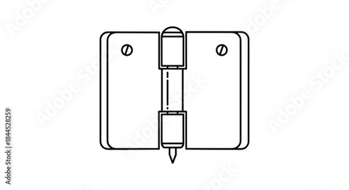 Simple hinge illustration with screw holes