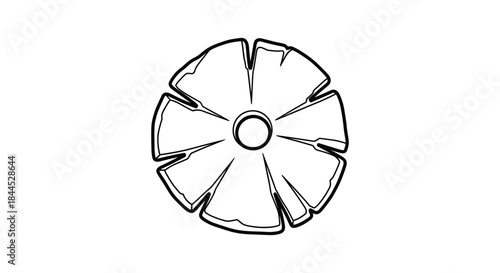 Broken flower or object with petal like structure