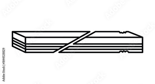 Broken layered structure illustration