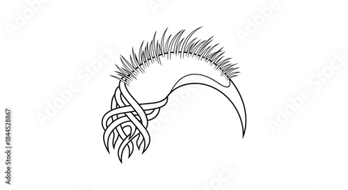 Elegant eyelash illustration with ribbon knot