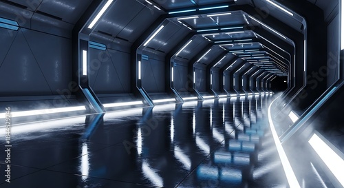 Futuristic Corridor - A Glimpse into Advanced Technology and Design.