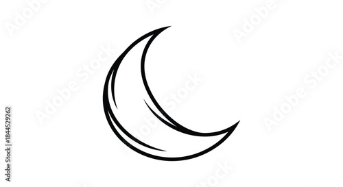 Crescent moon symbol in simple design