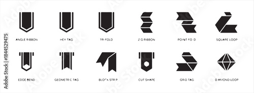  Inverted V-Shape Geometric Ribbon Icon