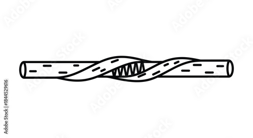 Twisted cable illustration on white background