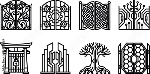 Diverse Gate Design Illustrations