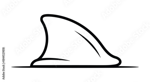 Shark fin illustration on white background