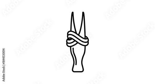Simple line drawing of a fork with twisted handle