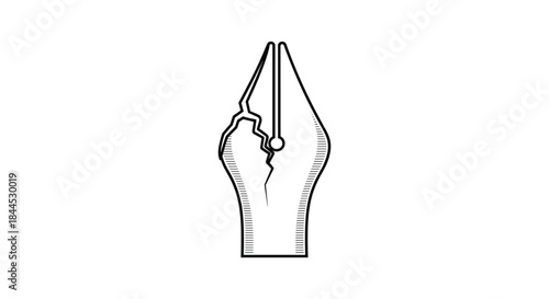 Fountain pen nib illustration on white background
