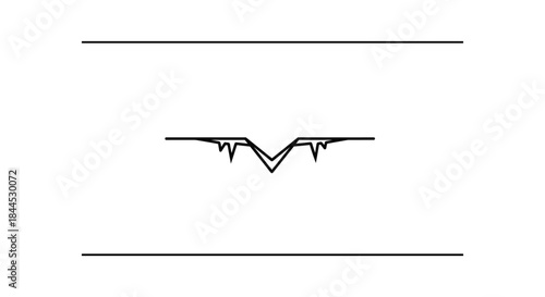 Simple line drawing of a v-shaped crack