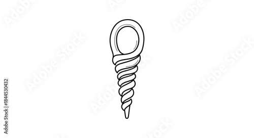 Simple line drawing of a screw with eyelet