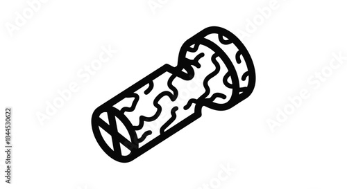 Cracked cylinder illustration on white background