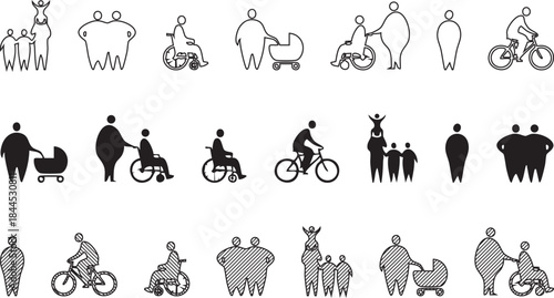 Minimalist Architectural Entourage Vector Set: Scale Figures for Plans and Sections