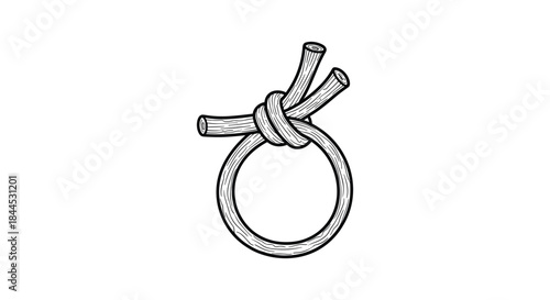 Simple line drawing of a ring with a knot