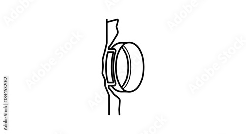 Simple line drawing of a mechanical component