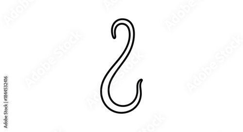 Simple fish hook illustration on white background