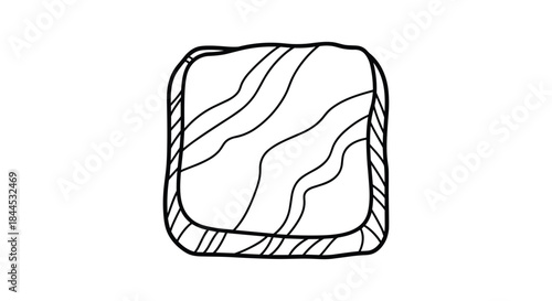 Simple line drawing of a square pill
