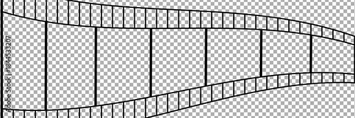 film strip icon used for videography elements, cinema reel. Filmstrip with frames, photo and videos for camera. Old white and black film tapes of 35mm. Realistic film strip on white background.