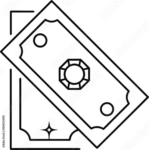 lunar new year gold bar outline vector illustration on transparent background