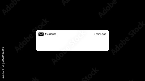 incoming message alert popup notification ui animation.