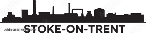 StokeonTrent Skyline Silhouette with UK. design Vector black silhouette