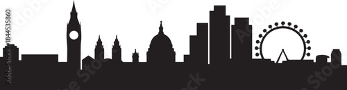 The city skyline. London. Silhouettes of buildings. design Vector black silhouette