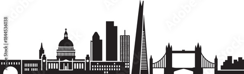 The city skyline. London. Silhouettes of buildings. design Vector black silhouette