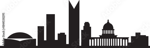 Vector Oklahoma City skyline. Travel Oklahoma City famous landmarks. design Vector black silhouette
