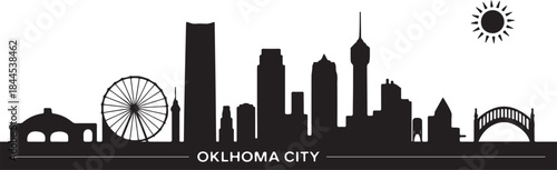 Vector Oklahoma City skyline. Travel Oklahoma City famous landmarks. design Vector black silhouette