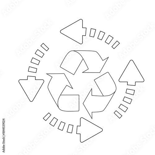Recycle symbols. Recycling arrow icons. Reusing symbols. Recycling label. Recycle badge. Recycling icons. Recycle, reuse and reduce icons