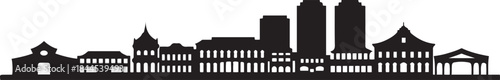 Georgetown with Malaysia City Skyline Silhouette. design Vector black silhouette