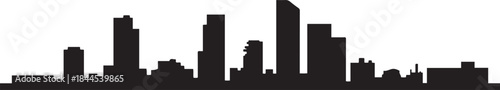 Almere Skyline with Netherlands Cityscape, and Urban Panorama. design Vector black silhouette