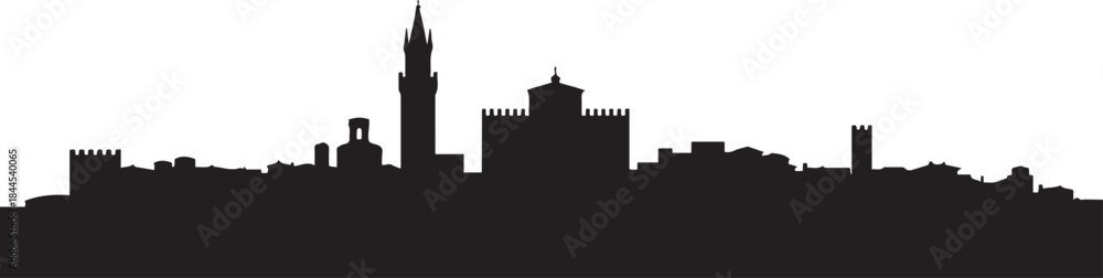 Naklejka premium Forli Skyline Italy Cityscape. design Vector black silhouette