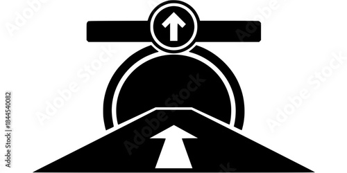 Tunnel Entrance Underpass Direction Vector Silhouette