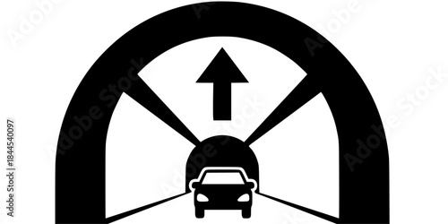 Tunnel Entrance Underpass Direction Vector Silhouette