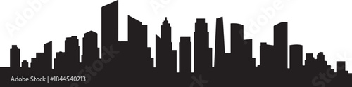 Urban landscape silhouette. City skyline. design Vector black silhouette