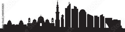 Sharjah skyline. design Vector black silhouette