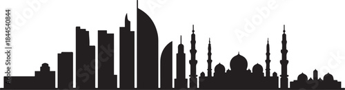Sharjah skyline. design Vector black silhouette