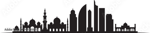 Sharjah skyline. design Vector black silhouette