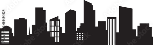 Urban city buildings. design Vector black silhouette