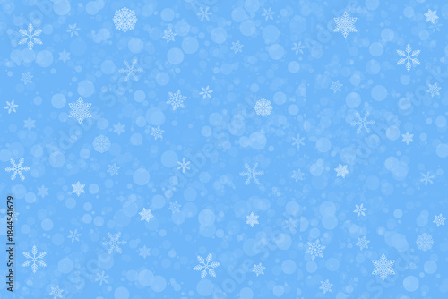 Christmas background with snowflakes, blue winter snow background