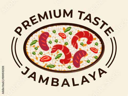 Jambalaya logo vector illustration. Simple design