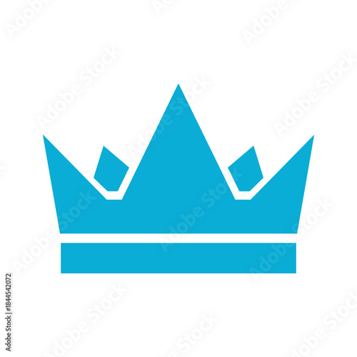 Simple blue crown icon on white background